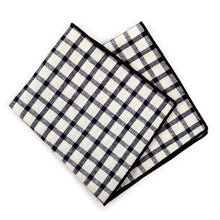 Load image into Gallery viewer, Black &amp; Beige Checkered Plaid Pocket Square
