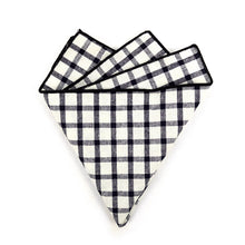 Load image into Gallery viewer, Black &amp; Beige Checkered Plaid Pocket Square
