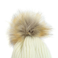 Load image into Gallery viewer, Ribbed &amp; Cable Knit Pom Pom Beanie
