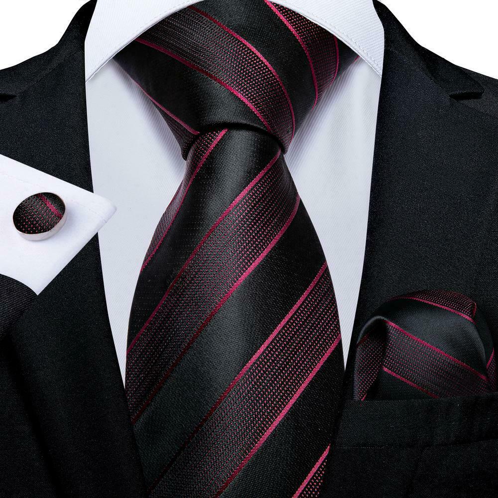 Silk Black Striped Tie